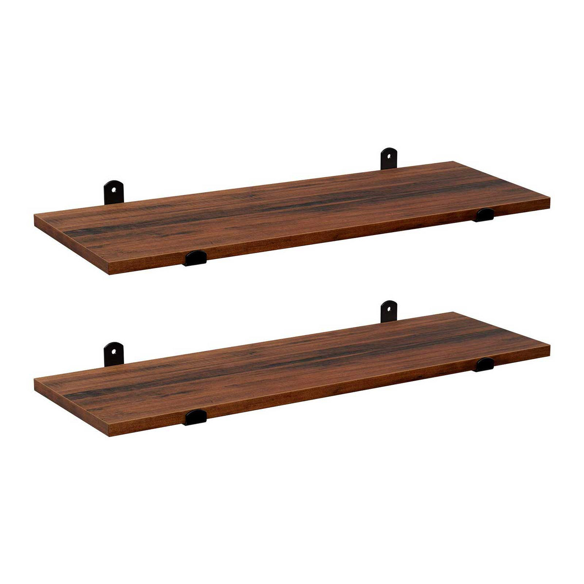 Zwevende Wandplanken Set van 2 in Vintage Houtlook, 60 x 20 x 7 cm