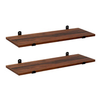 Zwevende Wandplanken Set van 2 in Vintage Houtlook, 60 x 20 x 7 cm