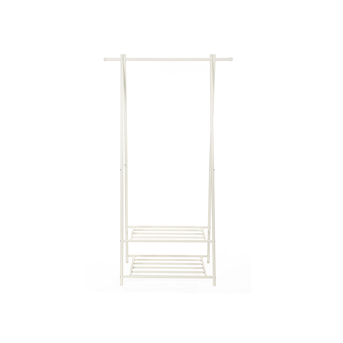 Kledingrek met Schoenenrek en 2 Planken, Metaal, 87,5 x 155 x 41 cm