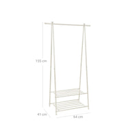 Kledingrek met Schoenenrek en 2 Planken, Metaal, 87,5 x 155 x 41 cm