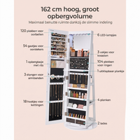 360° Draaibare Sieradenkast met Spiegel en LED-Verlichting – productweergave 8 | De Groot Living