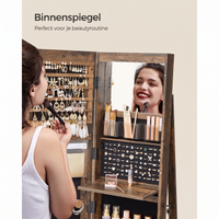 360° Draaibare Sieradenkast met Spiegel en LED-Verlichting – productweergave 17 | De Groot Living