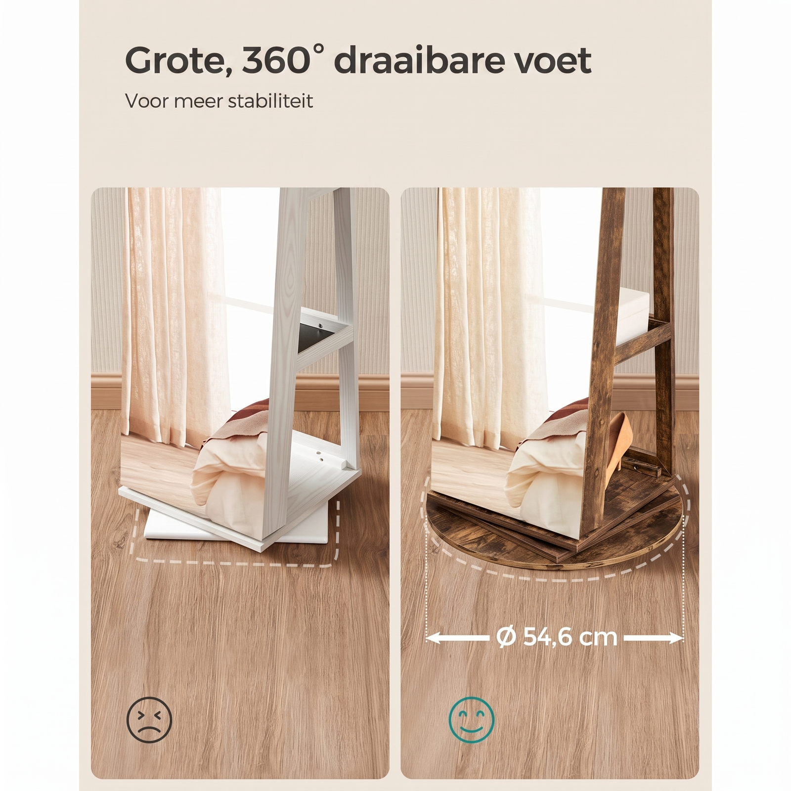 360° Draaibare Sieradenkast met Spiegel en LED-Verlichting – productweergave 18 | De Groot Living