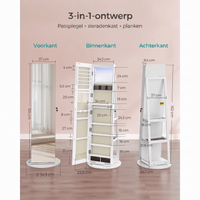 360° Draaibare Sieradenkast met Spiegel en LED-Verlichting – productweergave 24 | De Groot Living