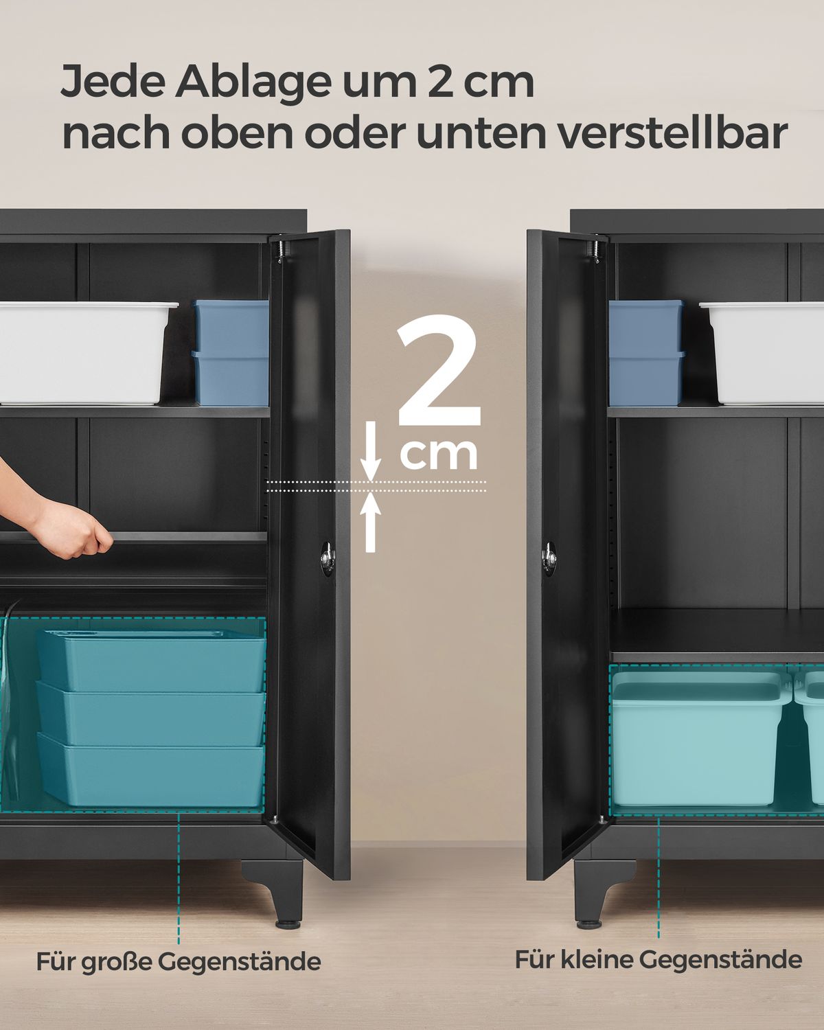 Afsluitbare Stalen Opbergkast met 2 Deuren – productweergave 26 | De Groot Living