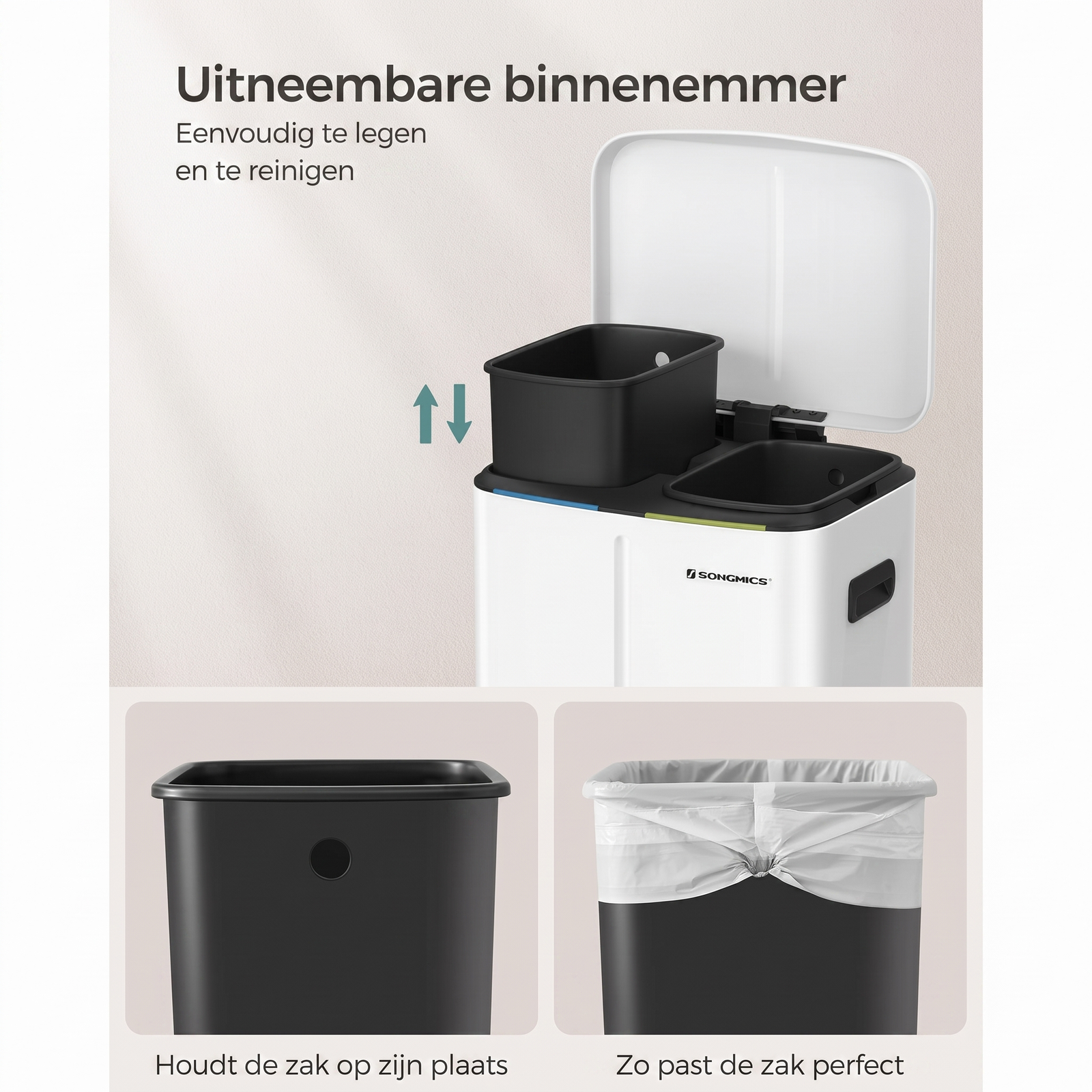 Afvalscheidingsbak met 2 Vakken – productweergave 9 | De Groot Living