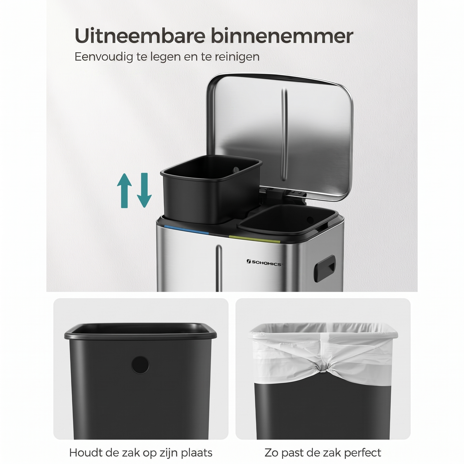 Afvalscheidingsbak met 2 Vakken – productweergave 16 | De Groot Living