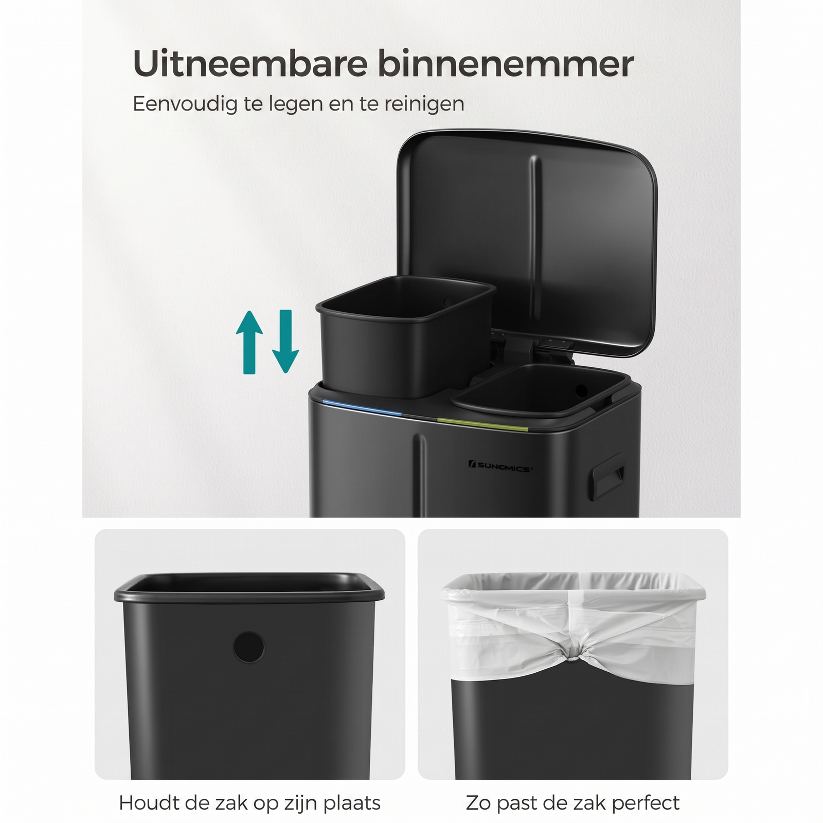 Afvalscheidingsbak met 2 Vakken – productweergave 23 | De Groot Living