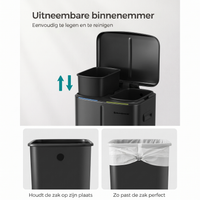 Afvalscheidingsbak met 2 Vakken – productweergave 23 | De Groot Living