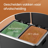 Afvalscheidingsbak met 2 Vakken en Pedaal – productweergave 7 | De Groot Living
