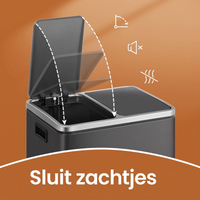 Afvalscheidingsbak met 2 Vakken en Pedaal – productweergave 8 | De Groot Living