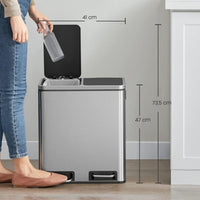 Afvalscheidingsbak met 2 Vakken en Pedaal – productweergave 13 | De Groot Living