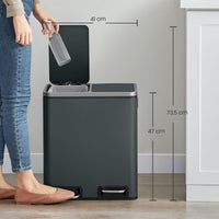 Afvalscheidingsbak met 2 Vakken en Pedaal – productweergave 17 | De Groot Living