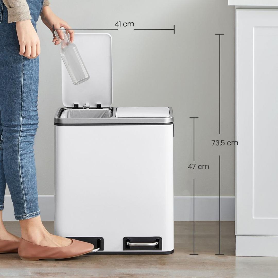 Afvalscheidingsbak met 2 Vakken en Pedaal – productweergave 21 | De Groot Living