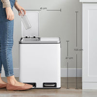 Afvalscheidingsbak met 2 Vakken en Pedaal – productweergave 21 | De Groot Living