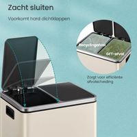 Afvalscheidingsbak met 2 Vakken en Pedaal – productweergave 23 | De Groot Living