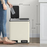 Afvalscheidingsbak met 2 Vakken en Pedaal – productweergave 25 | De Groot Living