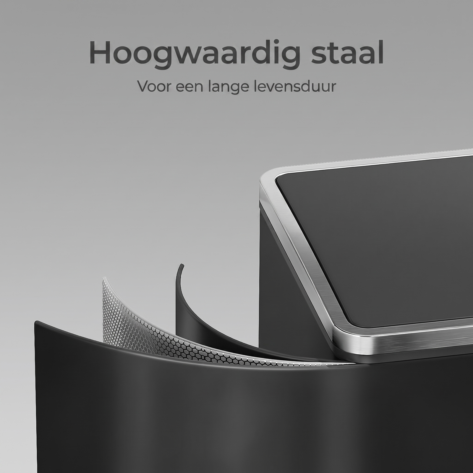 Afvalscheidingsbak met 2 Vakken en Pedaalbediening – productweergave 3 | De Groot Living