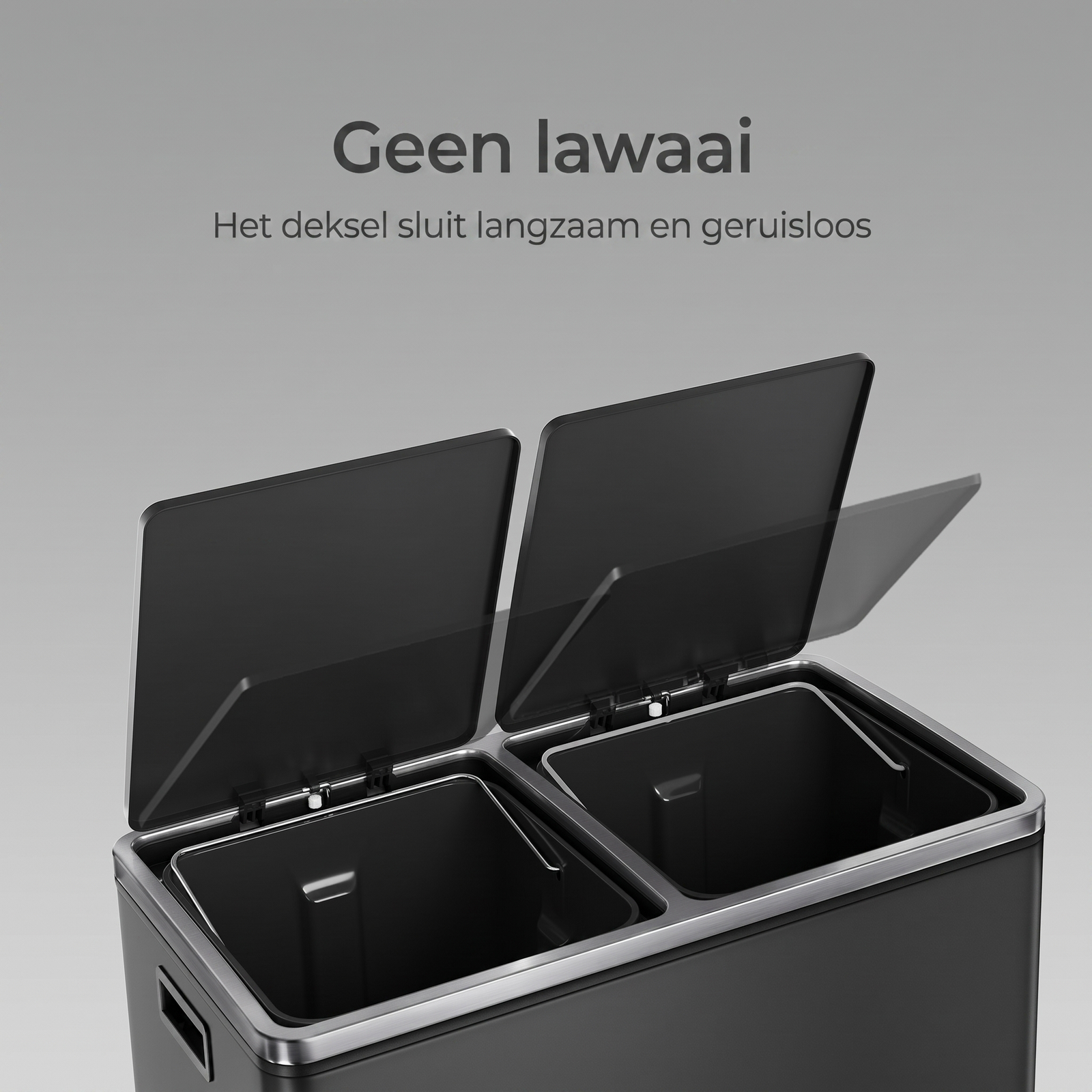 Afvalscheidingsbak met 2 Vakken en Pedaalbediening – productweergave 4 | De Groot Living