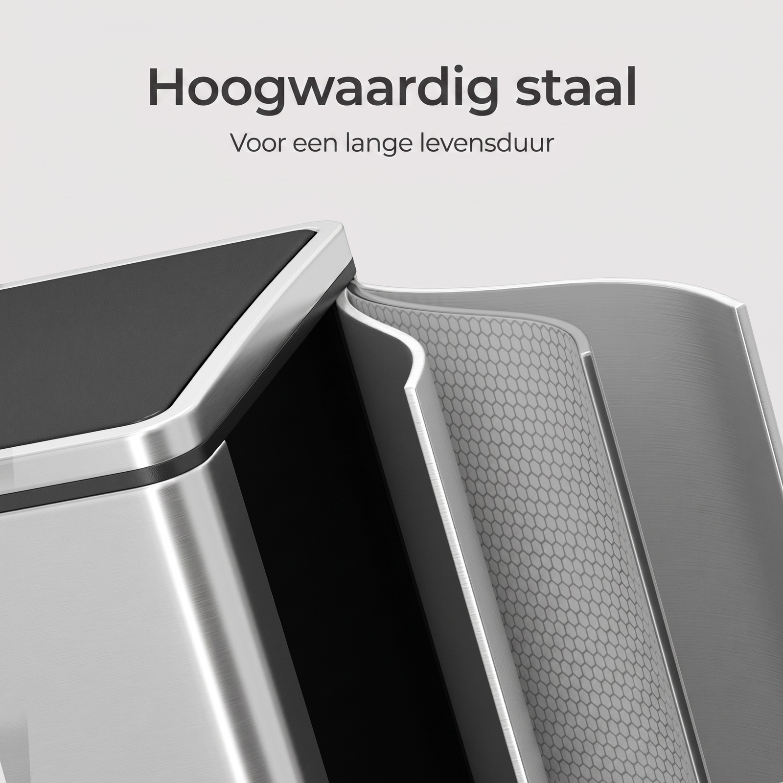 Afvalscheidingsbak met 2 Vakken en Pedaalbediening – productweergave 8 | De Groot Living