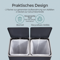 Afvalscheidingsbak met 2 Vakken en Pedaalbediening – productweergave 13 | De Groot Living