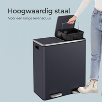 Afvalscheidingsbak met 2 Vakken en Pedaalbediening – productweergave 14 | De Groot Living