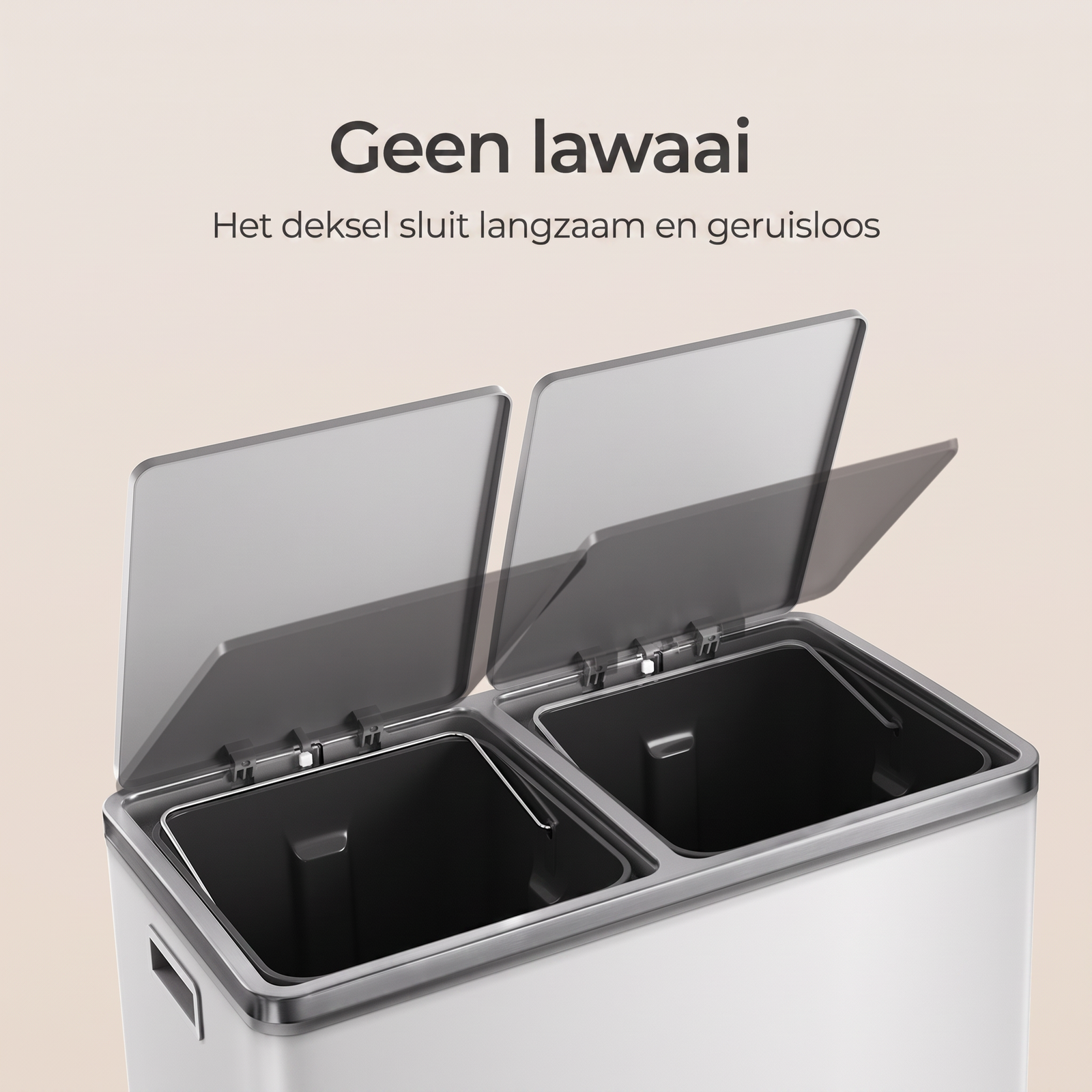 Afvalscheidingsbak met 2 Vakken en Pedaalbediening – productweergave 20 | De Groot Living