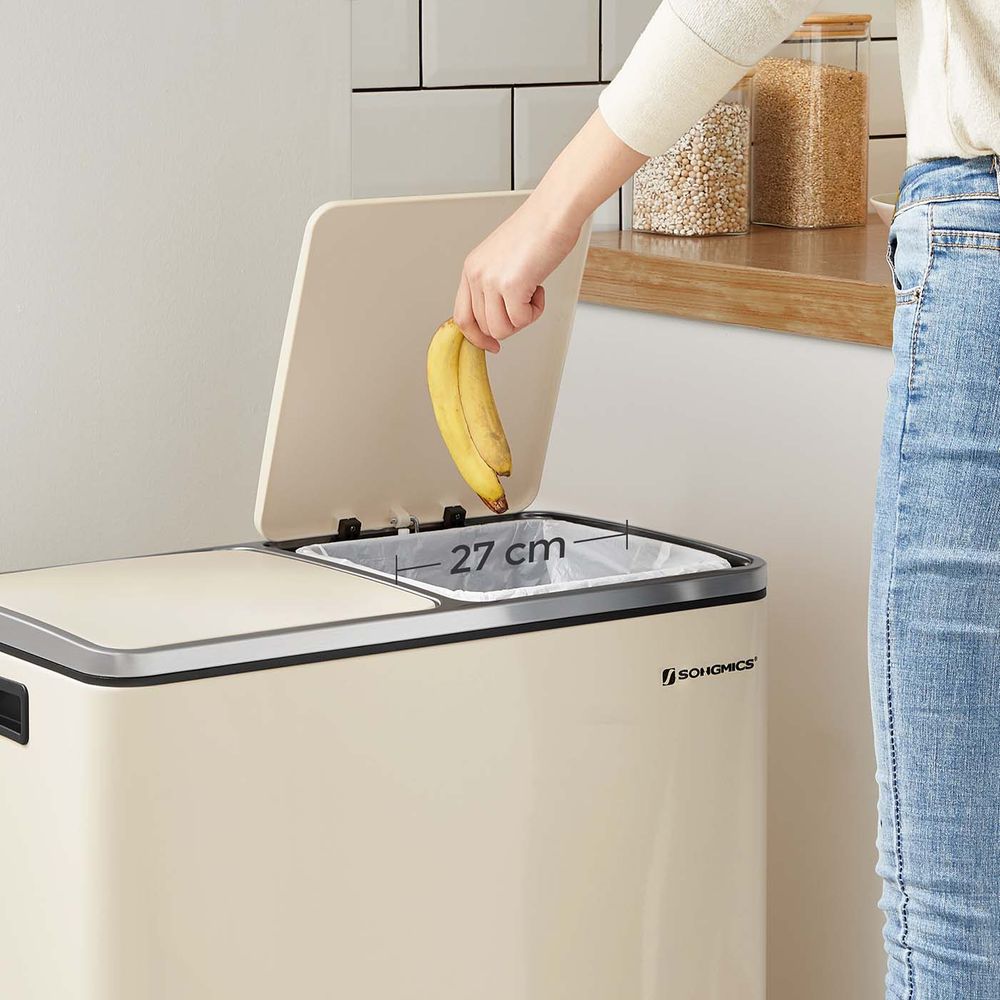 Afvalscheidingsbak met 2 Vakken en Pedaalbediening – productweergave 24 | De Groot Living