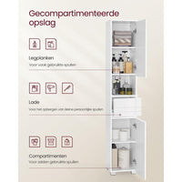 Badkamerkast met Lade en Verstelbare Legplanken 30 x 30 x 170 cm – productweergave 4 | De Groot Living