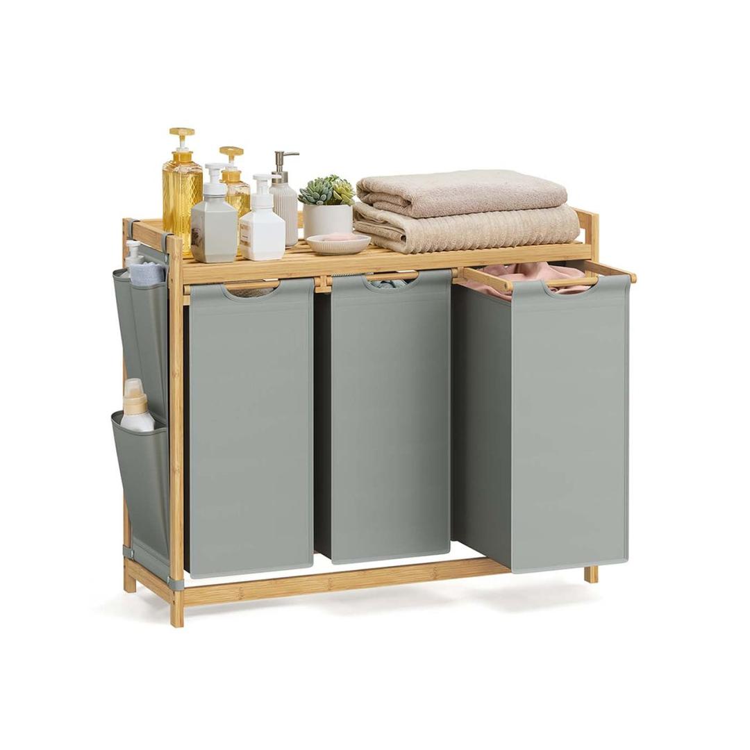 Bamboe Wasmand met 3 Vakken – productweergave 1 | De Groot Living