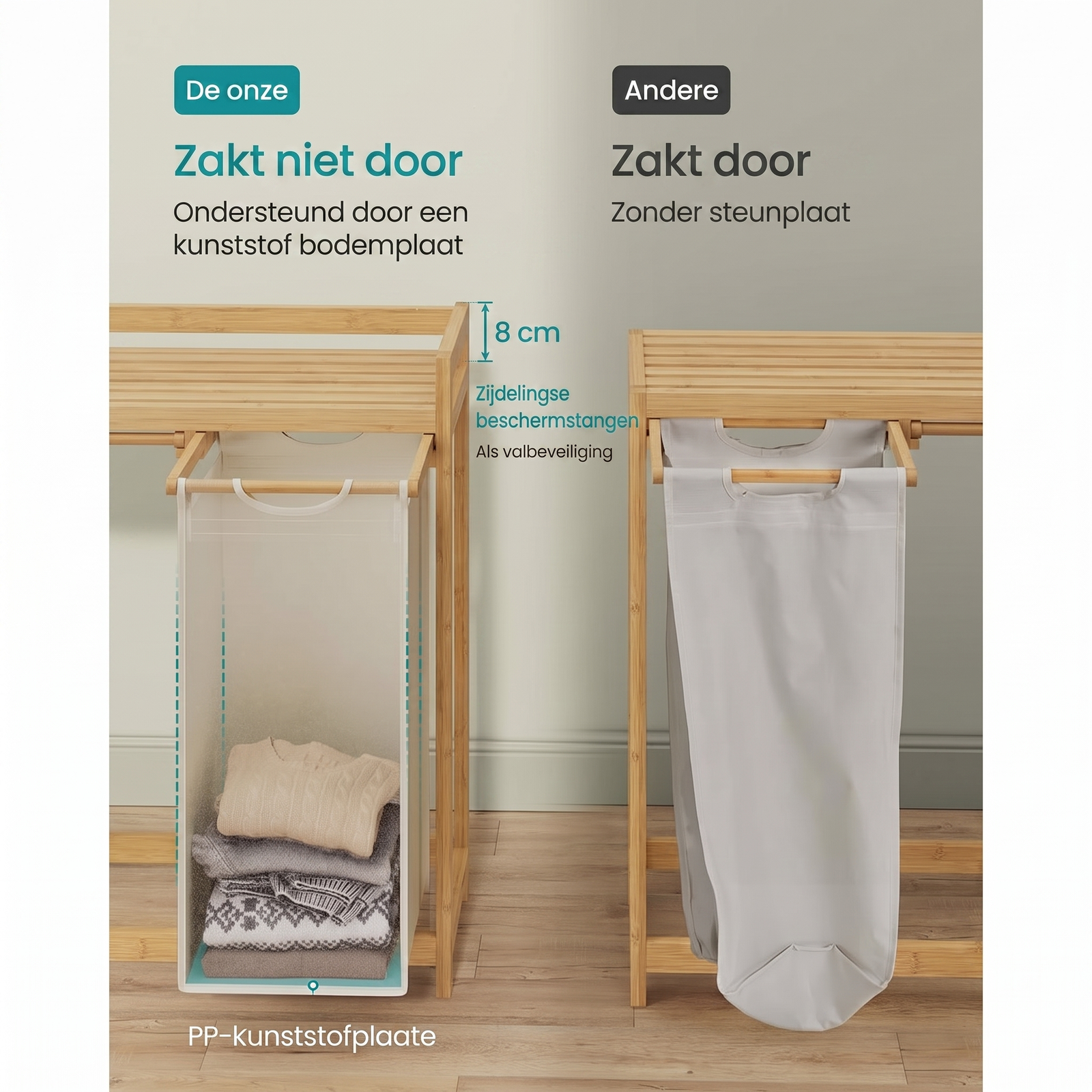 Bamboe Wasmand met 3 Vakken – productweergave 5 | De Groot Living