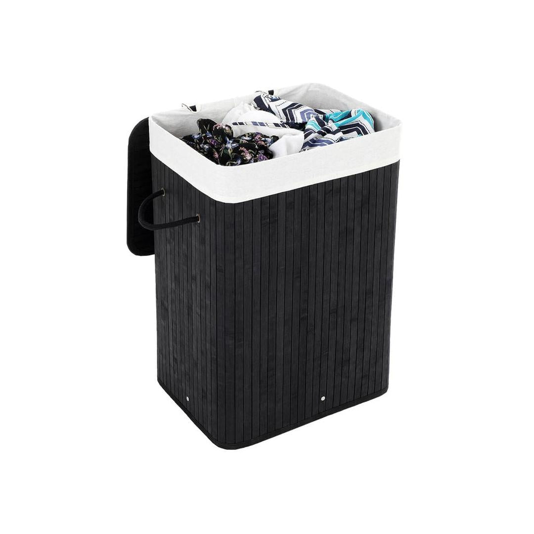 Bamboe Wasmand van 72 Liter met Deksel en Uitneembare Waszak – productweergave 2 | De Groot Living