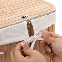 Bamboe Wasmand van 72 Liter met Deksel en Uitneembare Waszak – productweergave 6 | De Groot Living