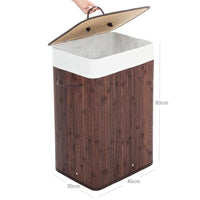 Bamboe Wasmand van 72 Liter met Deksel en Uitneembare Waszak – productweergave 20 | De Groot Living