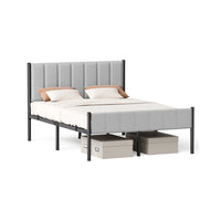 Bedframe met Zacht Hoofdbord en Stevig Metalen Frame – productweergave 3 | De Groot Living