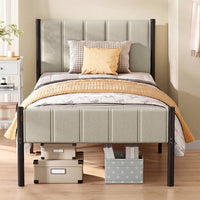 Bedframe met Zacht Hoofdbord en Stevig Metalen Frame – productweergave 4 | De Groot Living