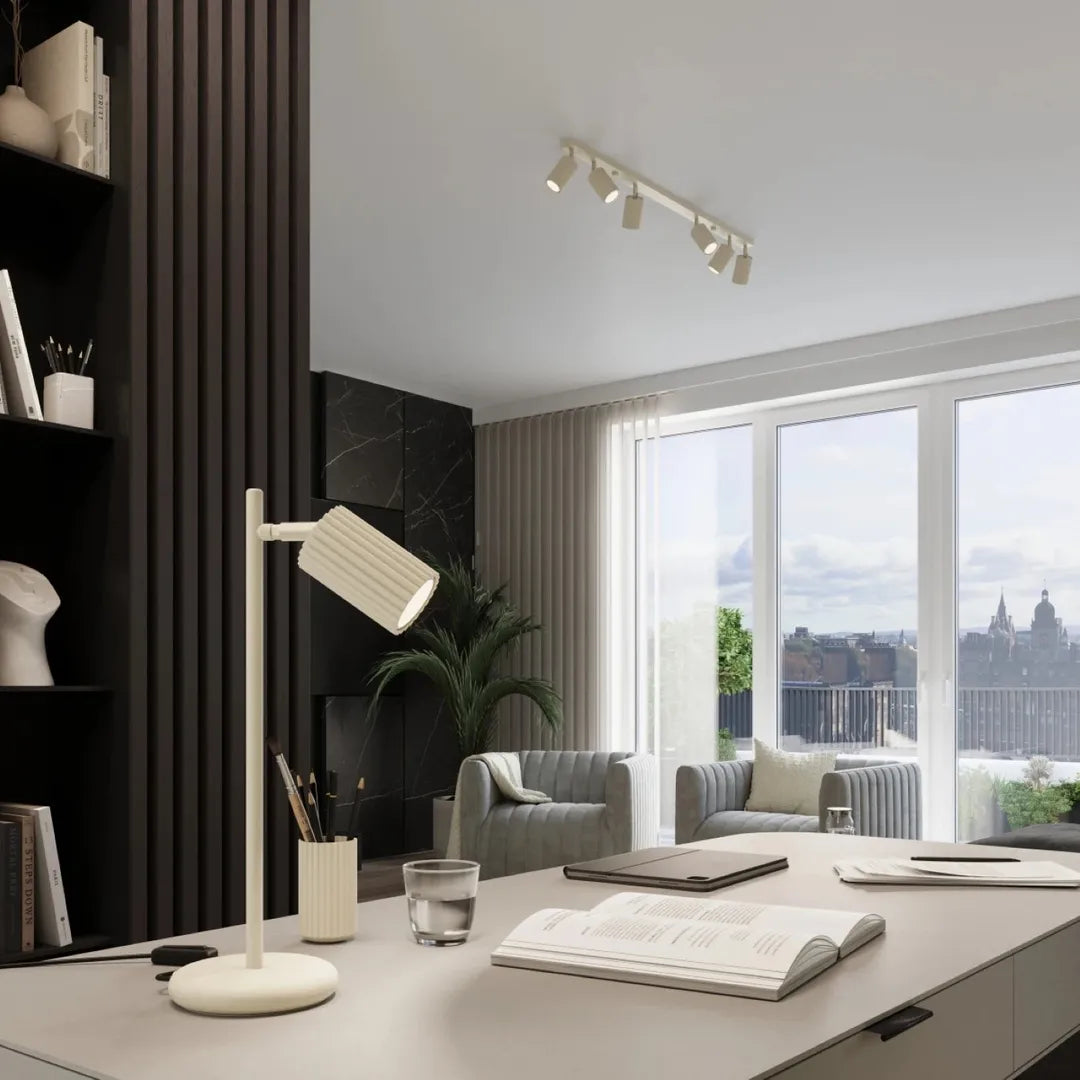 Beige Hanglamp met Cilindervormige Kap en GU10-Fitting – productweergave 3 | De Groot Living