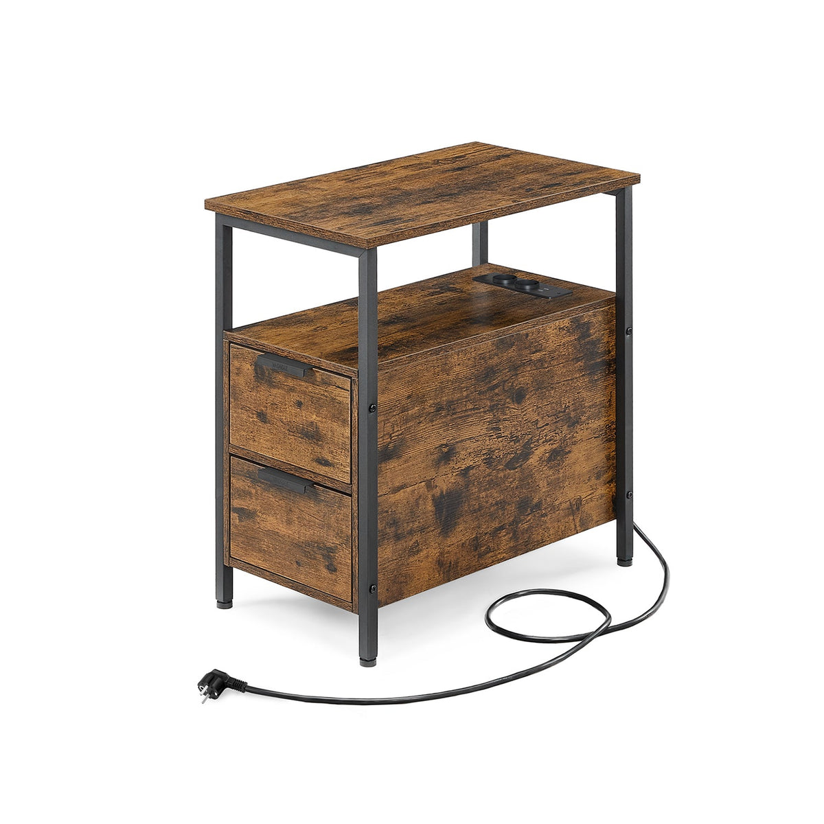 Bijzettafel met Stekkerdoos en 2 Laden – productweergave 1 | De Groot Living