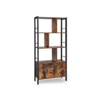 Boekenkast met 4 Open Planken en Stalen Frame in Industrieel Design – productweergave 1 | De Groot Living
