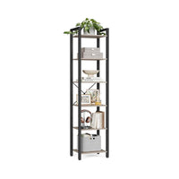 Boekenkast Met 6 Legplanken In Industriële Stijl Van Staal en Houtlook – productweergave 3 | De Groot Living