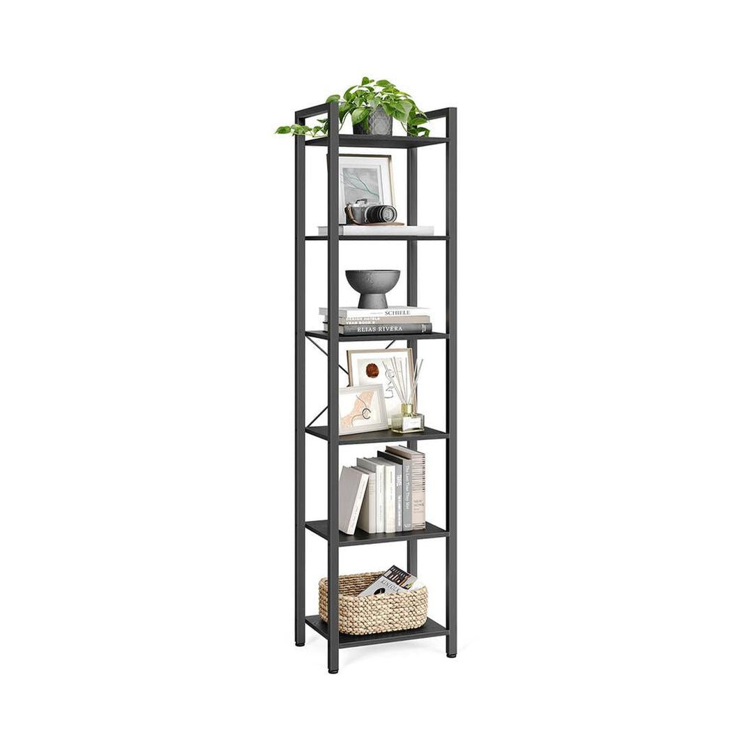Boekenkast Met 6 Legplanken In Industriële Stijl Van Staal en Houtlook – productweergave 4 | De Groot Living