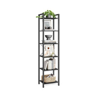 Boekenkast Met 6 Legplanken In Industriële Stijl Van Staal en Houtlook – productweergave 4 | De Groot Living