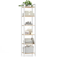 Boekenkast Met 6 Legplanken In Industriële Stijl Van Staal en Houtlook – productweergave 5 | De Groot Living