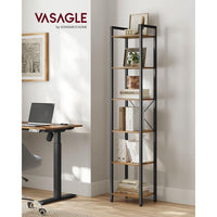 Boekenkast Met 6 Legplanken In Industriële Stijl Van Staal en Houtlook – productweergave 11 | De Groot Living