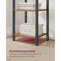 Boekenkast Met 6 Legplanken In Industriële Stijl Van Staal en Houtlook – productweergave 13 | De Groot Living
