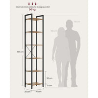 Boekenkast Met 6 Legplanken In Industriële Stijl Van Staal en Houtlook – productweergave 16 | De Groot Living