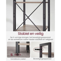 Boekenkast Met 6 Legplanken In Industriële Stijl Van Staal en Houtlook – productweergave 19 | De Groot Living