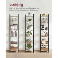 Boekenkast Met 6 Legplanken In Industriële Stijl Van Staal en Houtlook – productweergave 23 | De Groot Living
