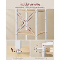 Boekenkast Met 6 Legplanken In Industriële Stijl Van Staal en Houtlook – productweergave 29 | De Groot Living