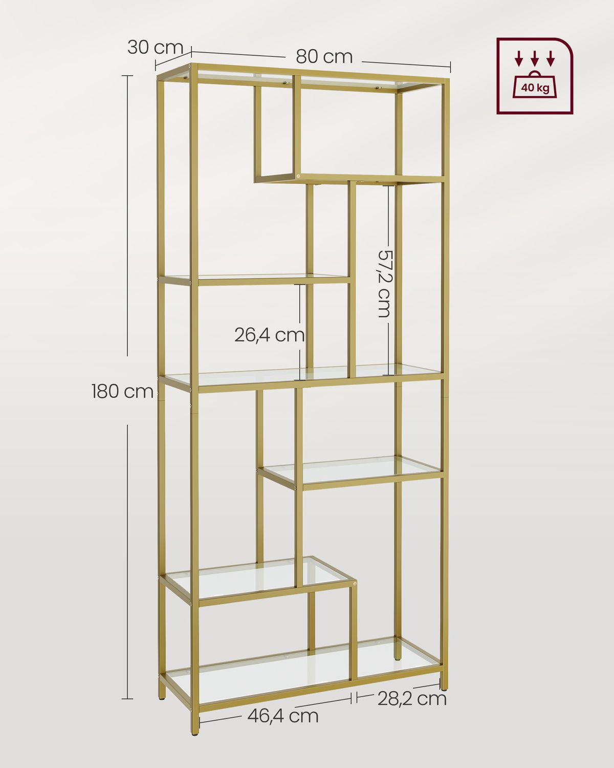 Boekenkast met 6 Planken van Gehard Glas – productweergave 5 | De Groot Living